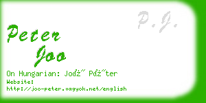 peter joo business card